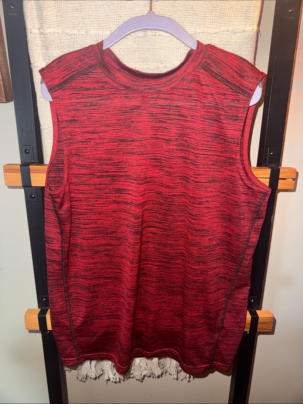 ZELOS Red Space-Dye Sleeveless Performance Tank